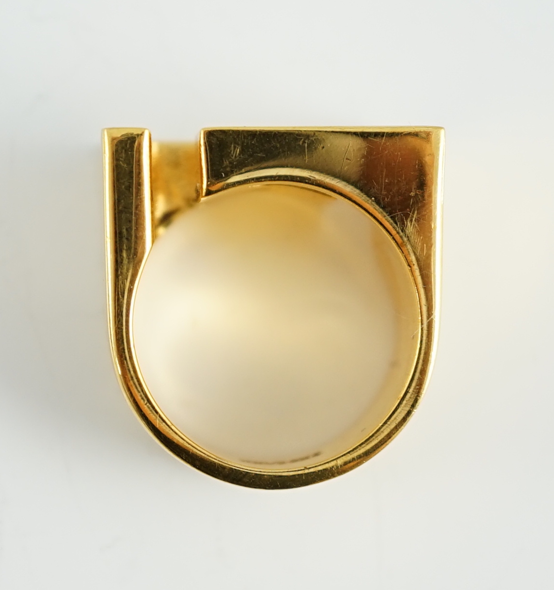 A Versace men's Iconic Logo Collar ring Size R/S